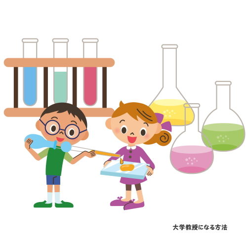 化学実験をする小学生